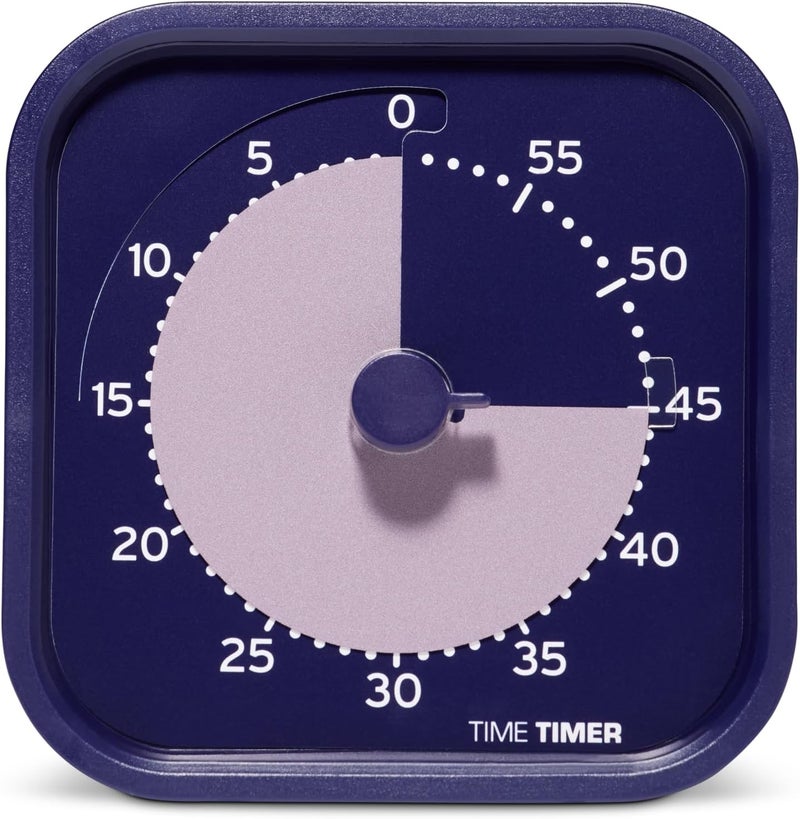 Time Timer MOD Home - Metallic Series - Individual Sized 60 Minute Visual Countdown Timer for ADHD, Adults, Students, and Pomodoro with Silent Operation (Metallic Indigo) - Image 1